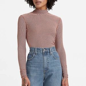 Levi's second skin baby checkerboard long sleeve top XS